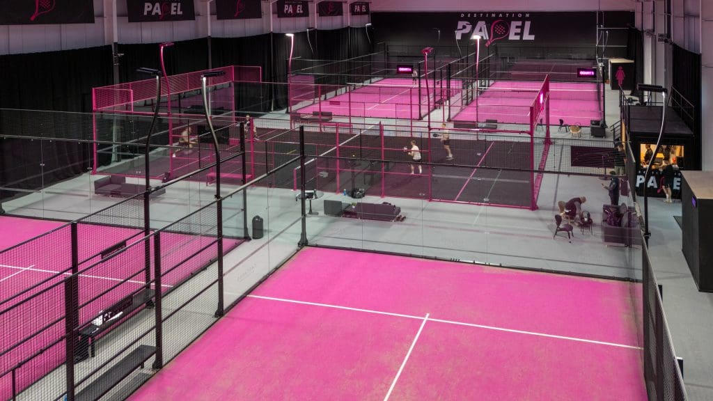 Inside of Destination Padel, Cheshire’s first indoor padel club