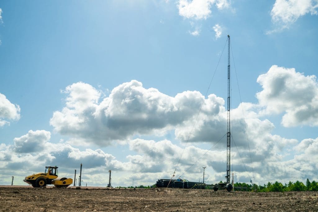 Timelapse mast on construction site