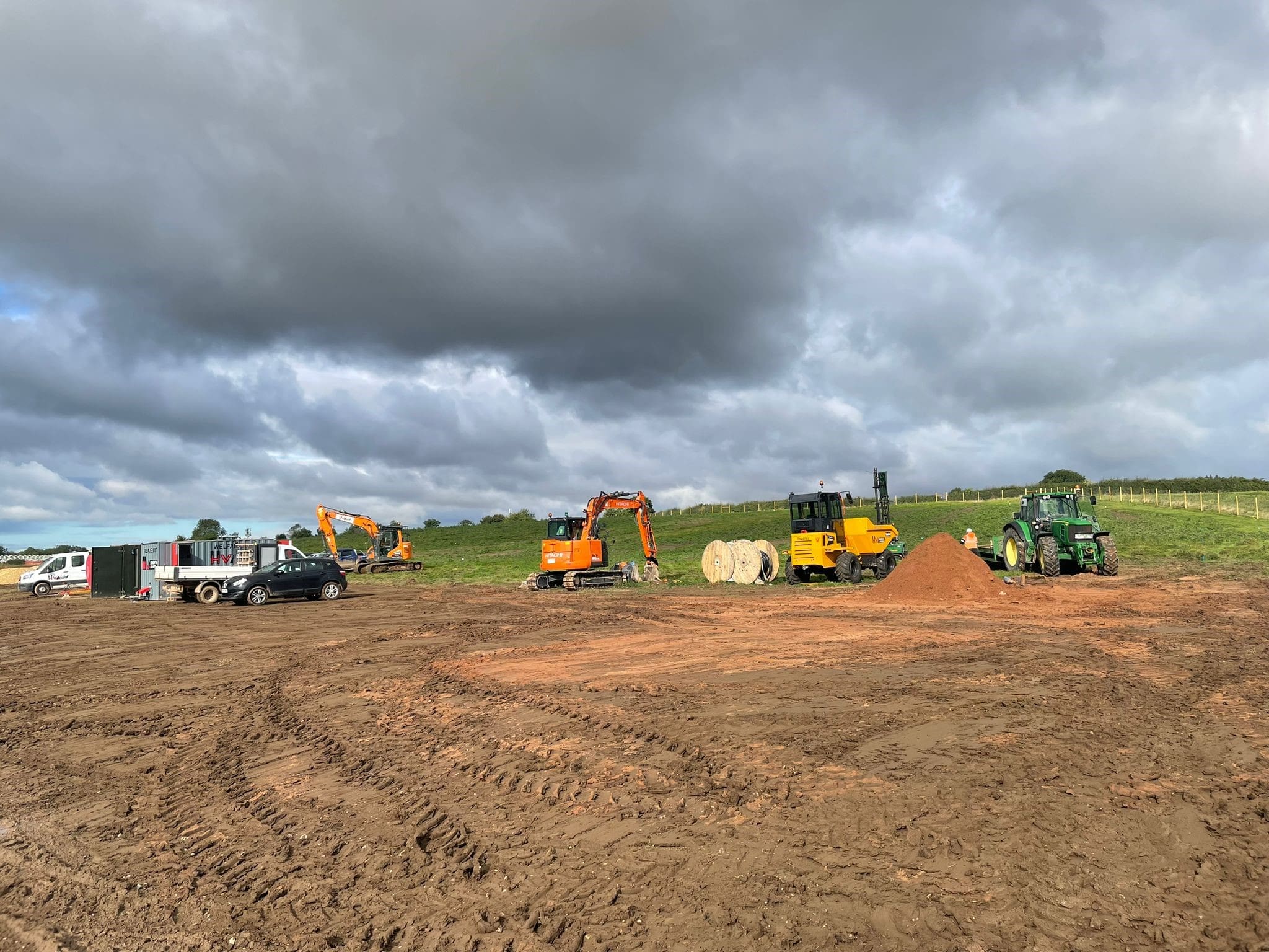 Construction monitoring with a drone on a solar farm - site just starting