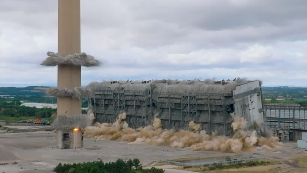 Aerial image of demolition