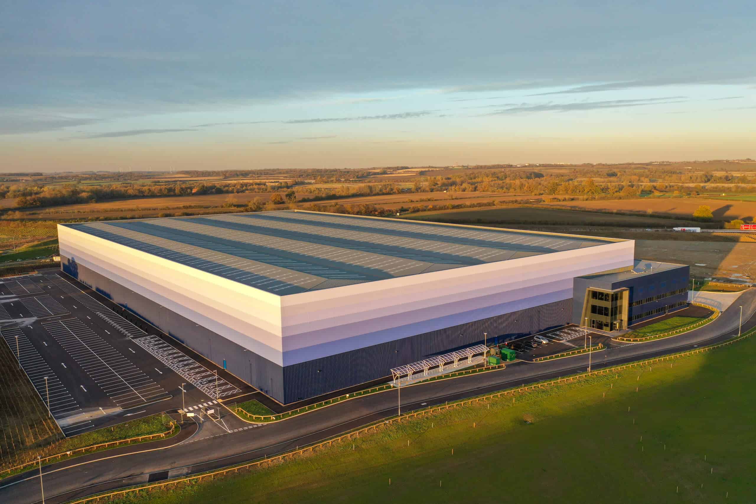 Aerial image of completed large-scale commercial storage facility