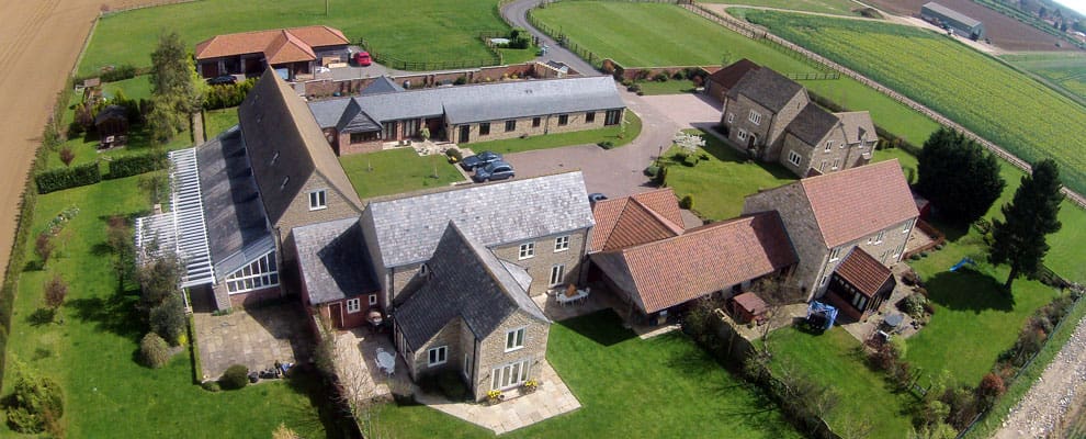 Aerial shot of Tithe Farm Pastures