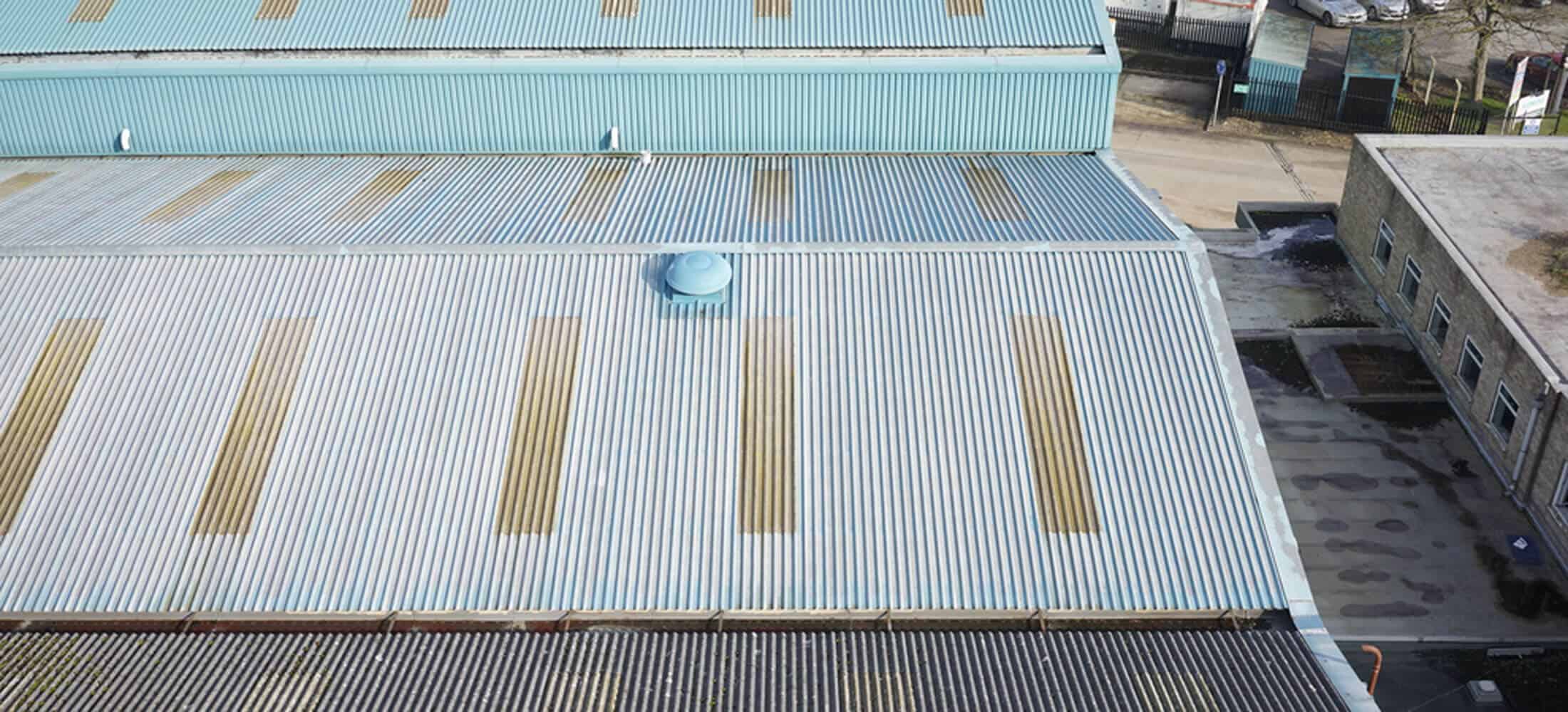 Aerial shot of roof survey